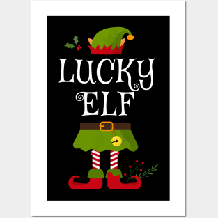 Lucky Elf Shirt , Family Matching Group Christmas Shirt, Matching T Shirt for Family, Family Reunion Shirts Posters and Art